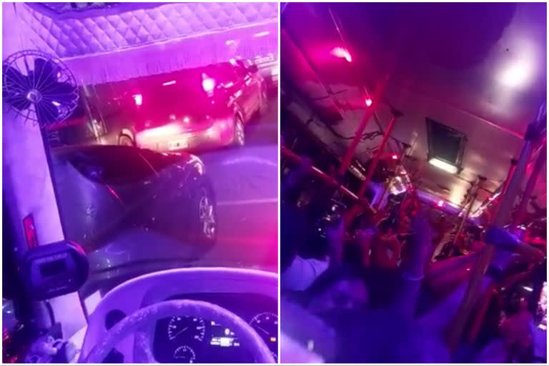 El colectivo de la línea 109 a cargo de Maxi se convirtió en una verdadera fiesta (Foto: Captura de video TikTok @nikolowww_)