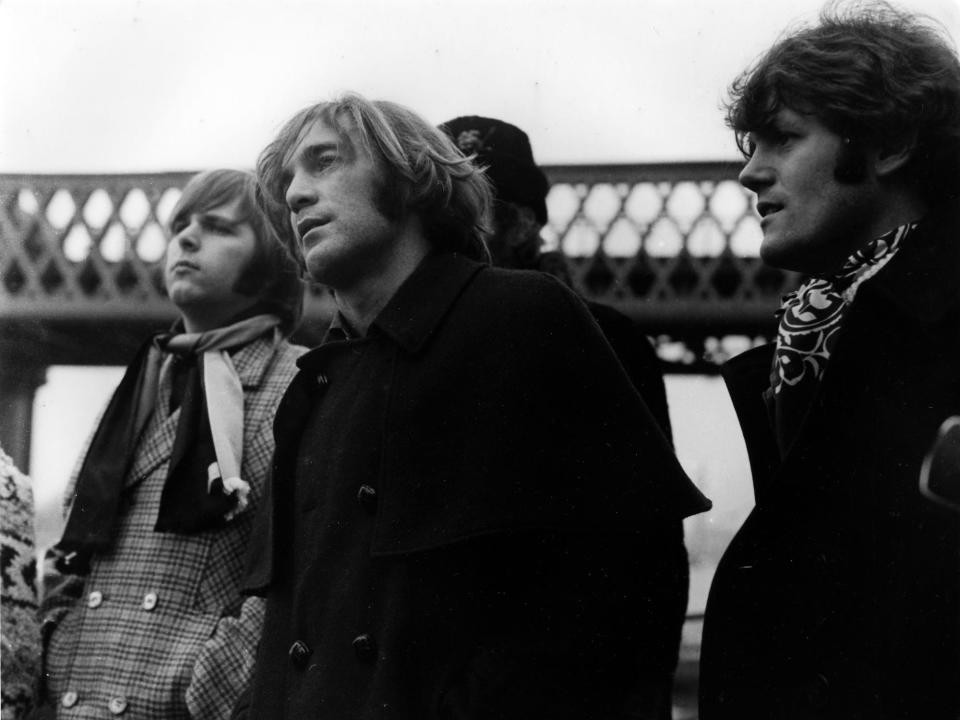 he Beach Boys pose in December 1968. Left to right are Carl Wilson, Dennis Wilson and Bruce Johnston.