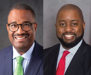 Garnett Johnson (left) and Steven Kendrick are considered frontrunners in the May 24 election for Augusta mayor.