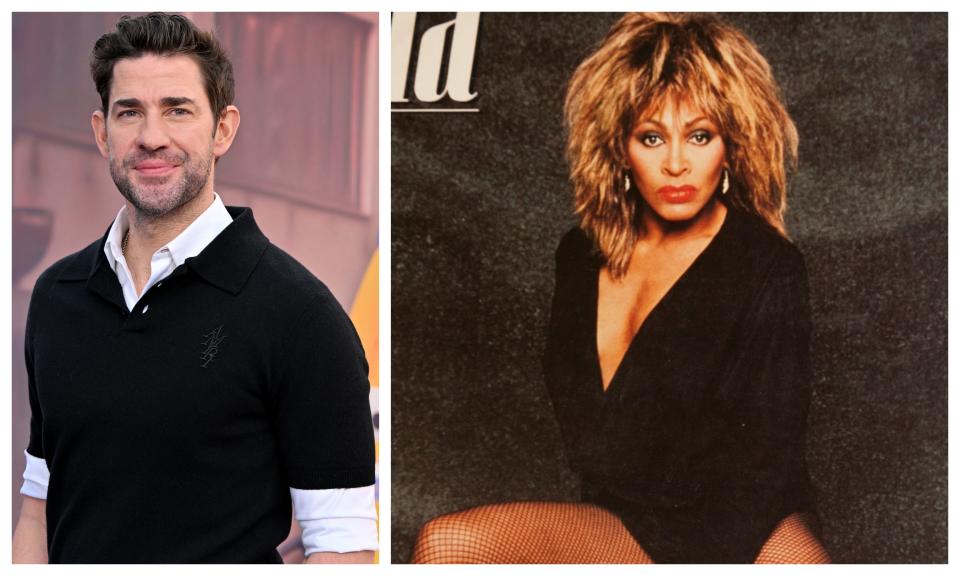 John Krasinski, left, uses Tina Turner's music in a key scene from "IF."