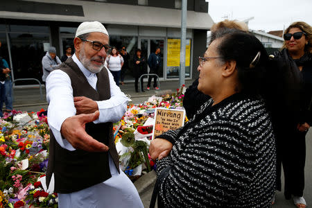 Imam Ibrahim Abdul Halim of the Linwood Mosque speaks following Friday's shooting outside the Mosque in Christchurch, New Zealand March 18, 2019. REUTERS/Edgar Su