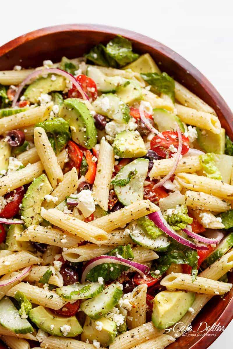 Lemon Herb Mediterranean Pasta Salad From Cafe Delites