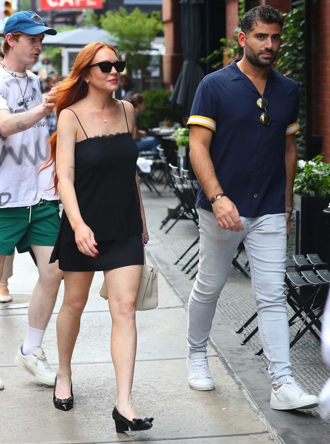 Lindsay Lohan and her husband Bader Shammas spotted heading to their hotel after a day out shopping in New York City.