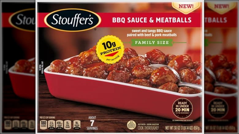 Stouffer's bbq sauce meatballs box