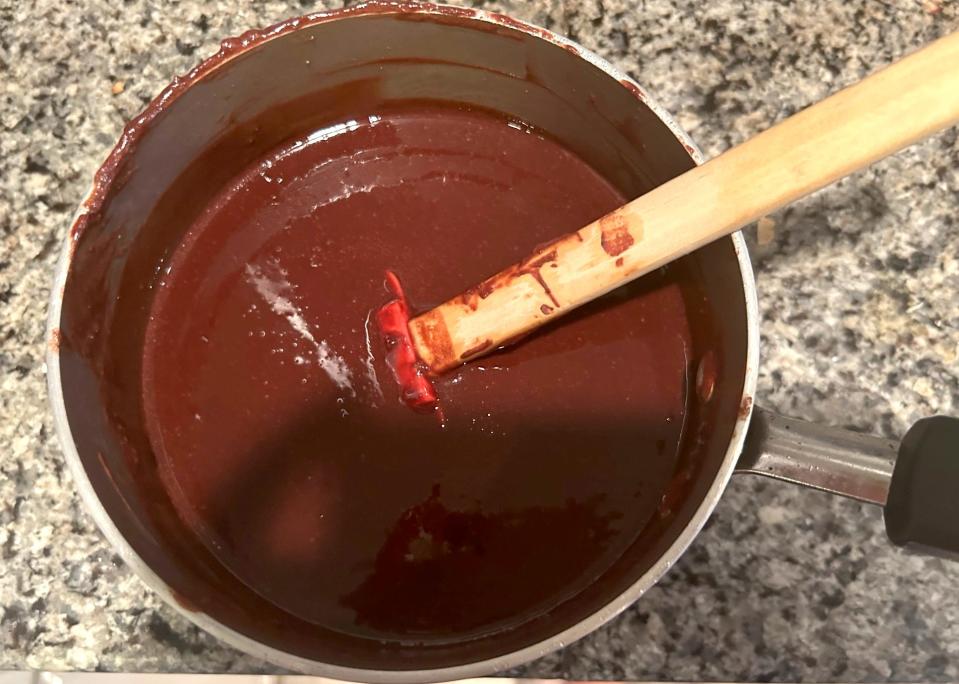 Melting chocolate for Ina Garten's Outrageous Brownies