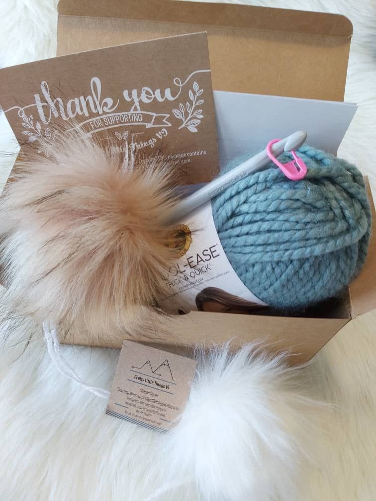 Create Your Own Crochet Toque Kit. Image via Etsy.