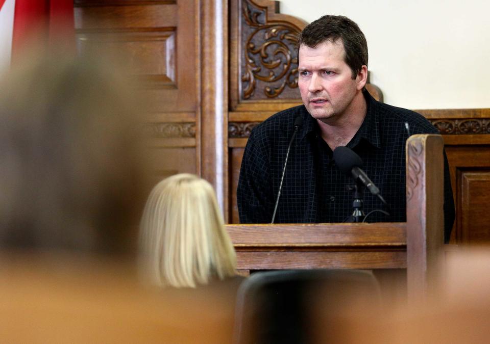 Todd Mullis maintained he was innocent and said he had not known Amy was having an affair during his trial for Amy's murder. / Credit: Telegraph Herald