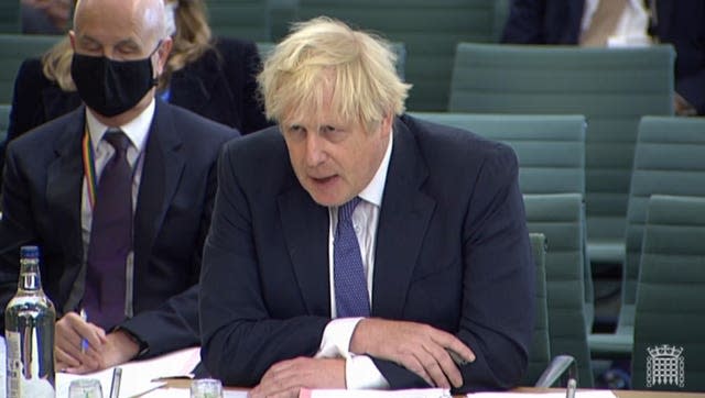 Prime Minister Boris Johnson giving evidence to the Liaison Committee