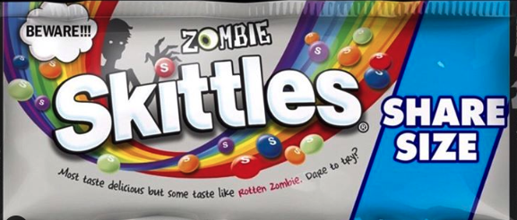 Die Zombie-Version der bunten Skittles kommt mit einer ekligen Überraschung. (Bild: Instagram/Junkfoodmom)