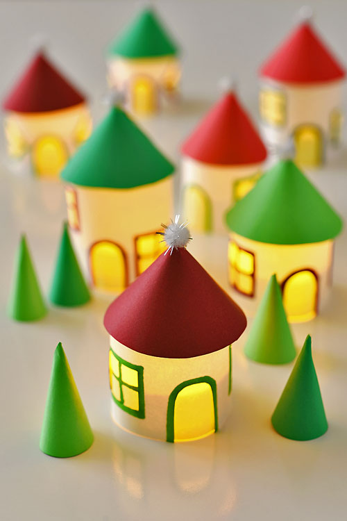 Twinkling Paper Roll Christmas Village