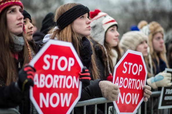 A group of pro-life protesters. Photo from Getty Images