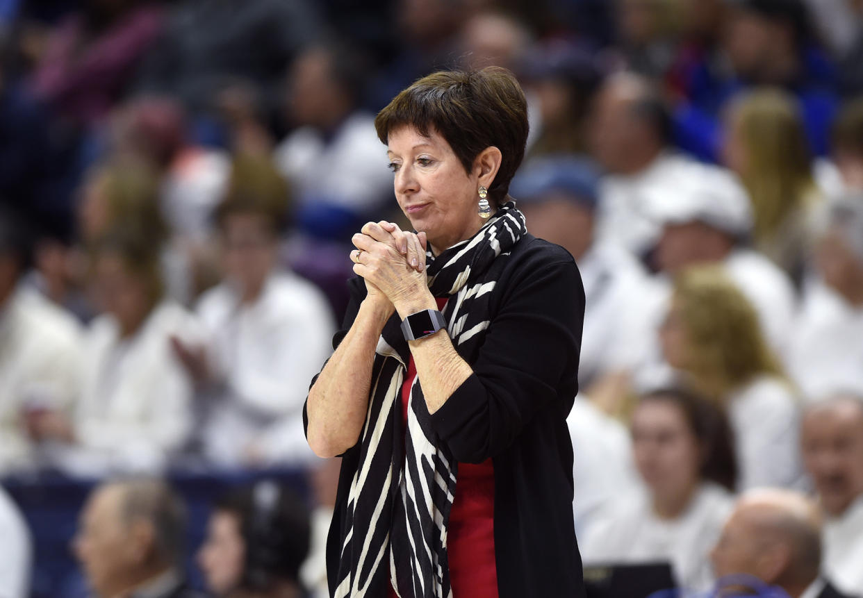 Notre Dame Fighting Irish head coach Muffet McGraw hasn't seen many wins this season and it's eating at her. (Brad Horrigan/Hartford Courant/Tribune News Service via Getty Images)