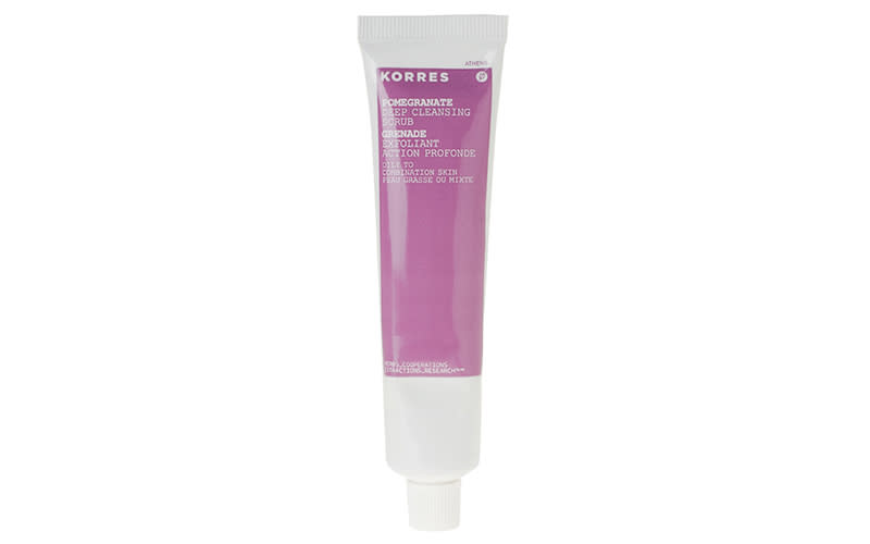 korres pomegranate deep cleansing scrub 10 Top Rated Face Scrubs That *Wont* Harm Sea Creatures