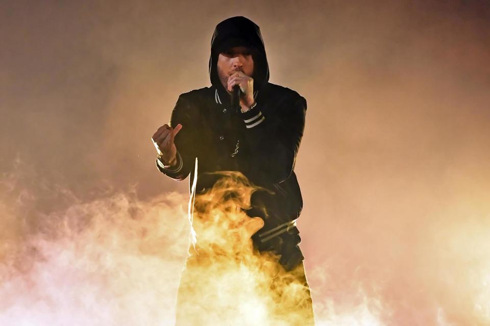 Eminem performs on 11 March 2018 in Inglewood, California: Kevin Winter/Getty Images for iHeartMedia