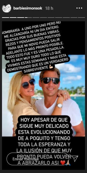 Las tiernas fotos de Barbie Simons para festejar sus tres años y medio de  amor con Max Klevelich