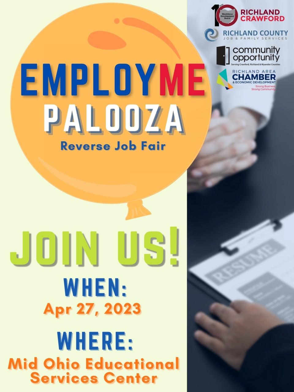 EmployMEpalooza Reverse Job Fair will be held April 27.