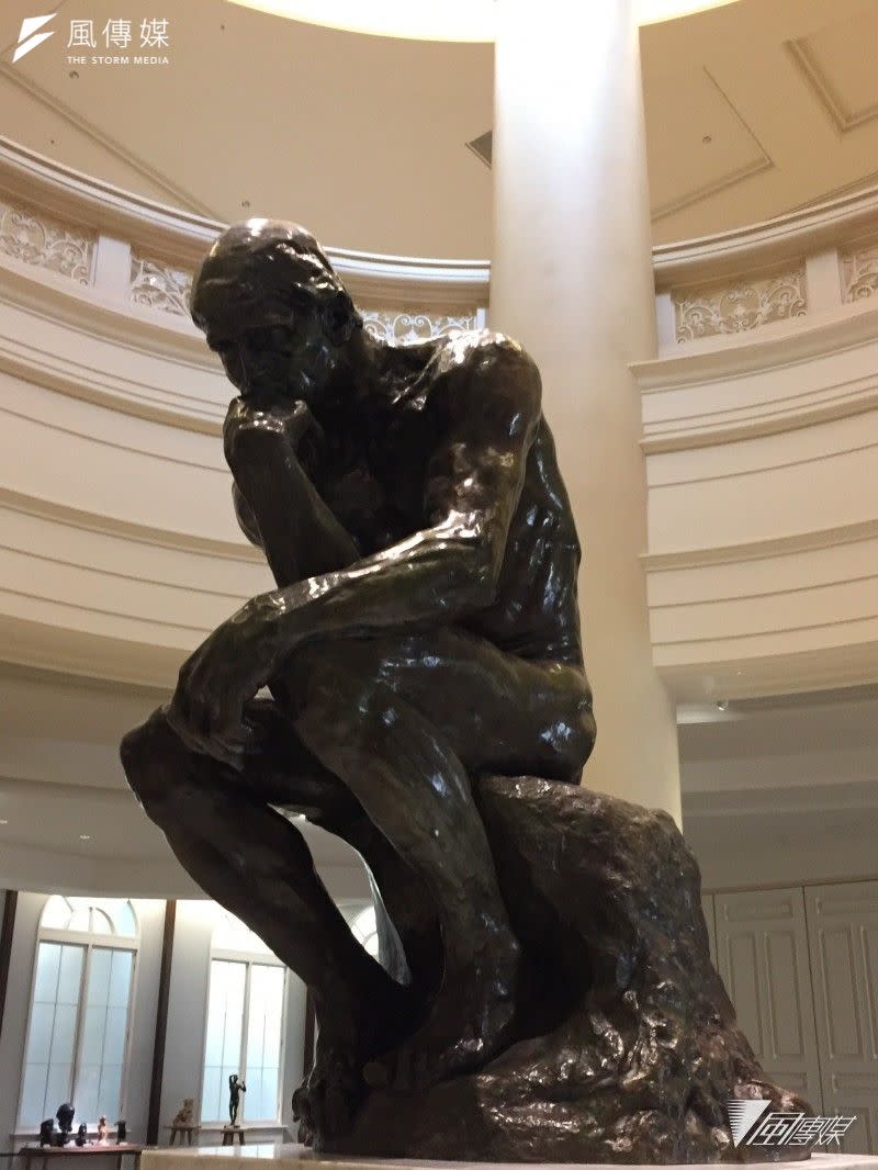 <cite>奇美博物館展出法國雕塑家羅丹作品《 沈思者》。（謝錦芳攝）</cite>
