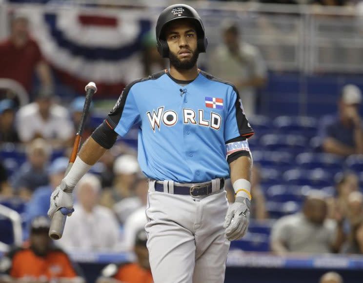 Top prospect Amed Rosario represented the Mets at the Futures Game in Miami. (AP)