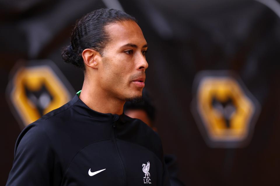 Van Dijk is in attendance but suspended for the clash (Getty Images)