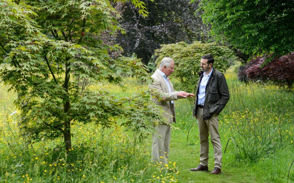 HRH Prince of Wales with Adam Frost at Highgrove - Â© BBC Gardenersâ€™ World Magazine / Jason Ingram