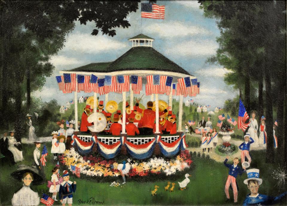 "American Celebration" is among the paintings by Dennis artist Ric Howard on display at the Cape Cod Museum of Art for an exhibit that runs through July 4.