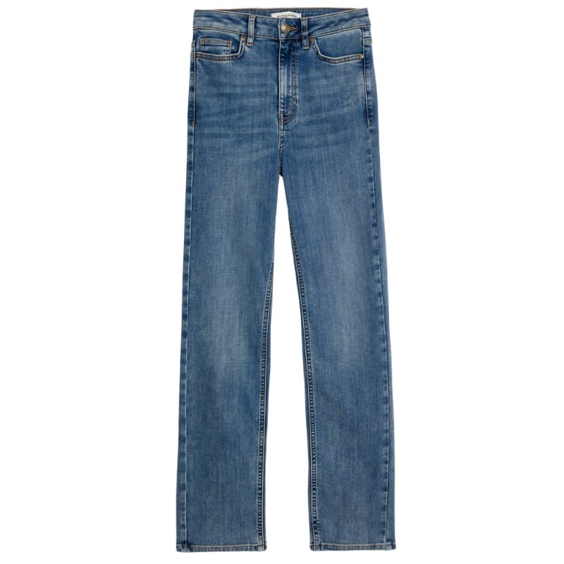 Lyocell™ Blend High Waisted Straight Leg Jeans