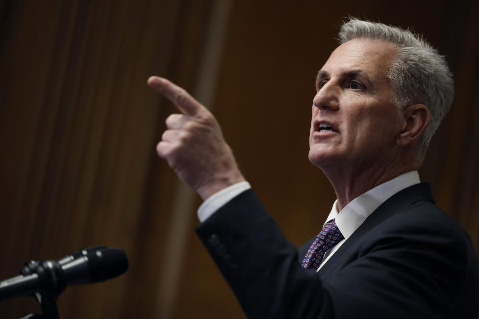 House Speaker of the House Kevin holds a news conference after the House passed The Fiscal Responsibility Act of 2023 on May 31, 2023. (Chip Somodevilla / Getty Images)