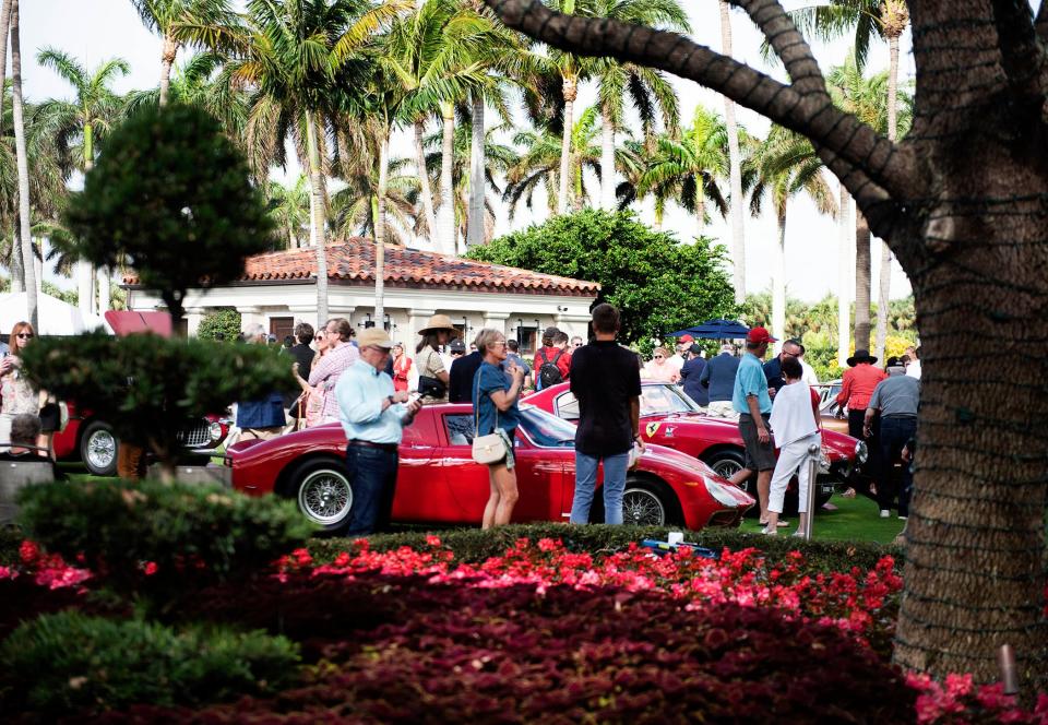 Ferrari owners and enthusiasts attend the 33rd annual Cavallino Classic's "Concorso d'Eleganza" at The Breakers on Saturday.