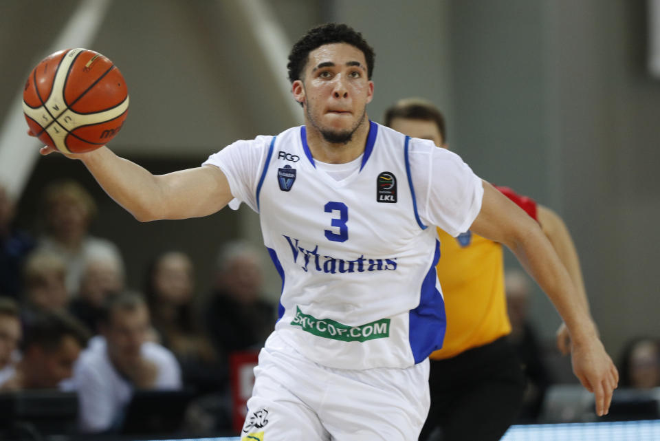 LiAngelo Ball, 19, has formally submitted early-entry paperwork to enter the June draft. (AP)