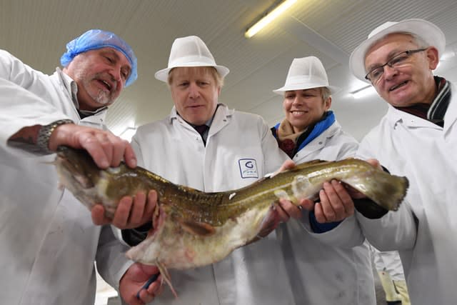 Boris Johnson visits Grimsby Fish Market