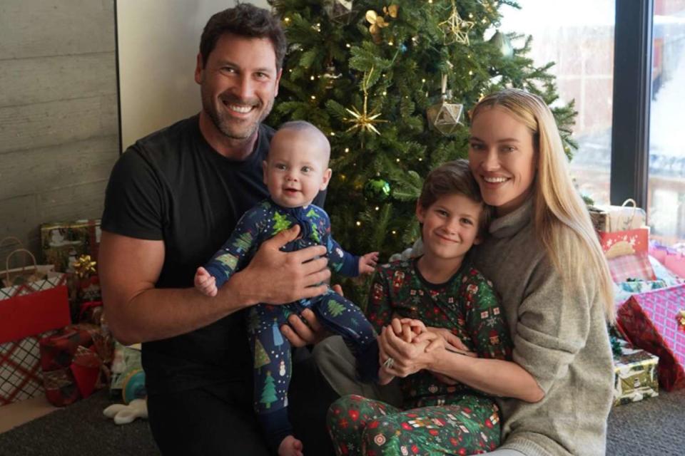 <p>Peta Murgatroyd/Instagram</p> Maks Chmerkovskiy and Peta Murgatroyd celebrate Christmas with their two sons