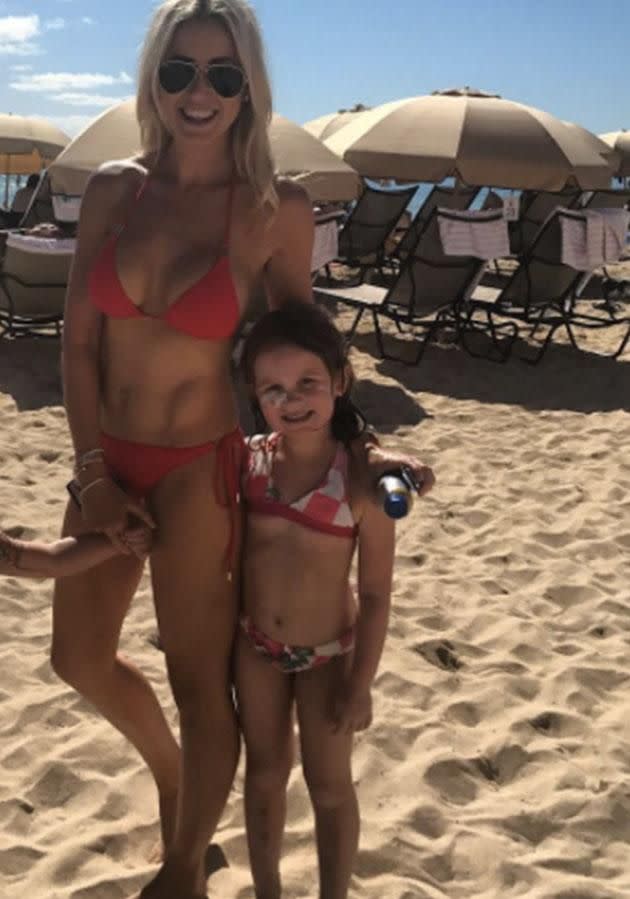 Roxy and her daughter Pixie on the beach in Hawaii Source: Instagram