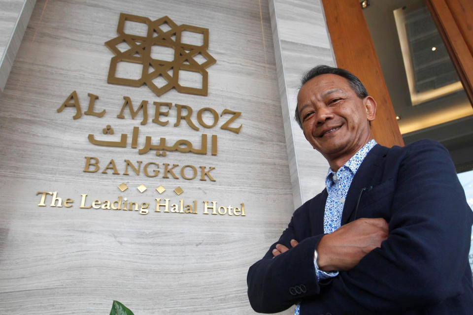 Managing Director and General Manager Sanya Saengboon poses for pictures after his interview with Reuters at the Al Meroz hotel in Bangkok