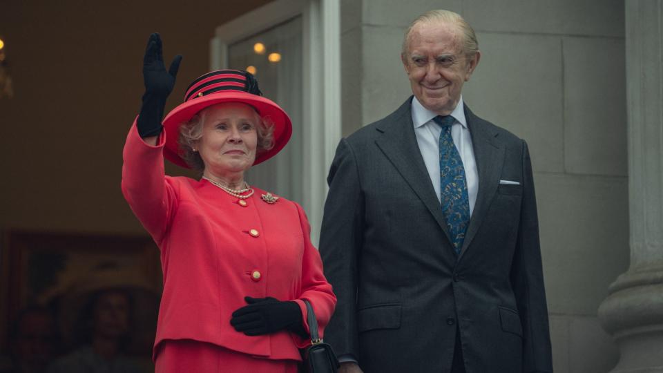 Imelda Staunton and Jonathan Pryce in The Crown