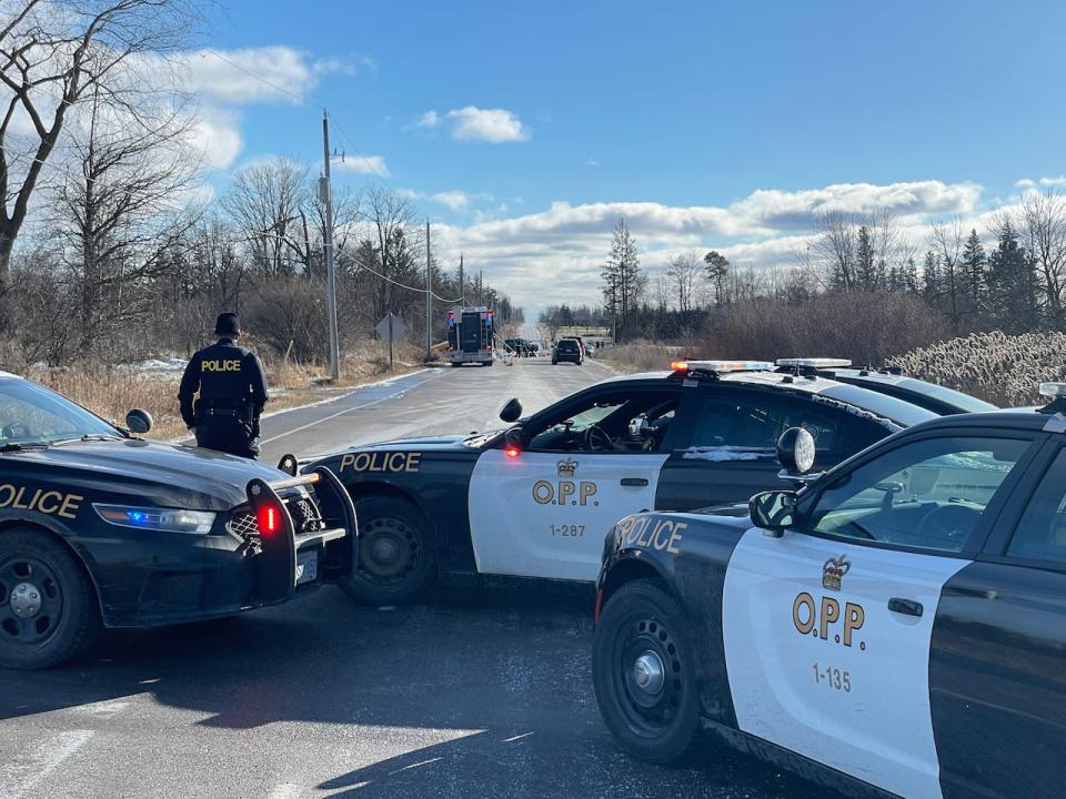 Ontario Provincial Police at the scene of a fatal crash in Caledon on Dec. 19, 2023.