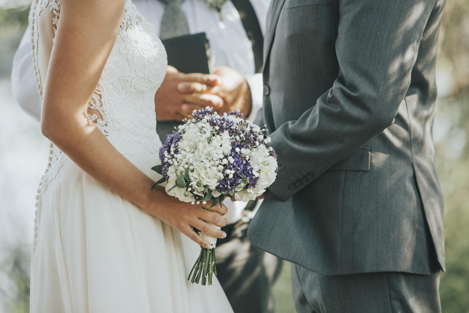 close up of people getting married