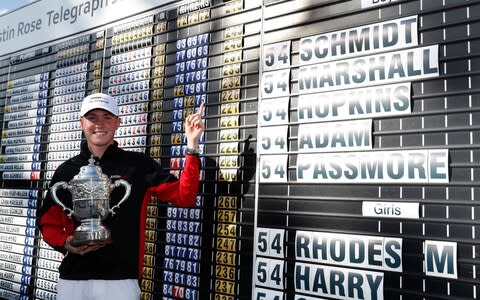 Ben Schmidt during the Final Round of the Justin Rose Telegraph Junior Golf Championship at Quinta do Lago Golf Club  - Credit: Luke Walker/Getty Images for Telegraph Junior Golf