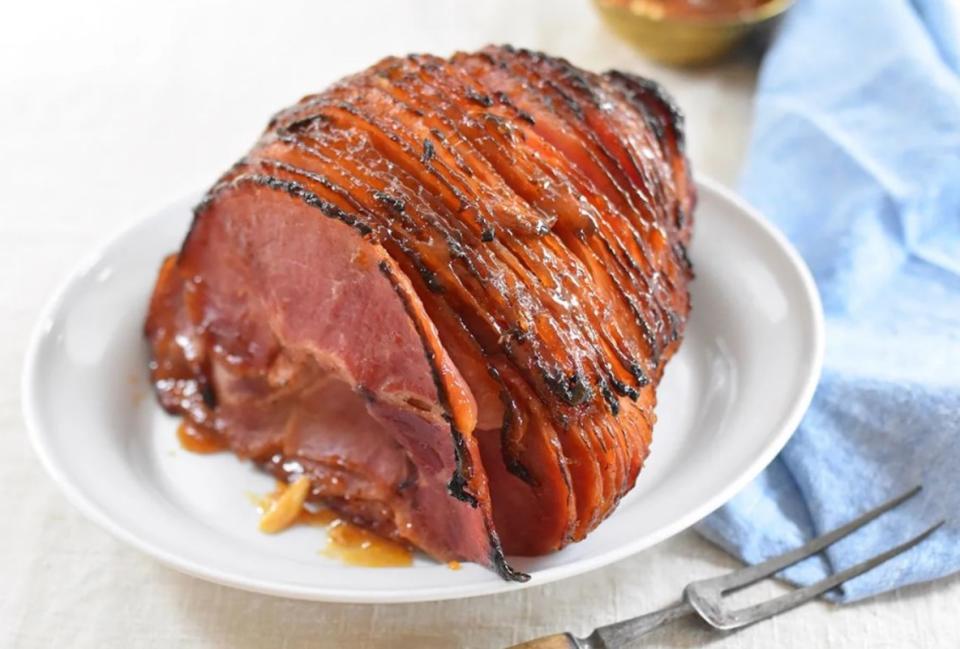 <p>Jocelyn Ruggeiro</p><p>Apricot preserves and brown sugar give this ham a sweet glaze that's basically life-changing.</p><p><strong>Get the recipe: <a href="https://parade.com/1017706/jocelynruggiero/apricot-ham-glaze/" rel="nofollow noopener" target="_blank" data-ylk="slk:Sweet and Simple Apricot Glazed Ham;elm:context_link;itc:0;sec:content-canvas" class="link ">Sweet and Simple Apricot Glazed Ham</a></strong></p><p><strong>Related: <a href="https://www.yahoo.com/lifestyle/25-ham-glaze-recipes-bookmark-192204158.html" data-ylk="slk:25 Best Ham Glaze Recipes;elm:context_link;itc:0;sec:content-canvas;outcm:mb_qualified_link;_E:mb_qualified_link;ct:story;" class="link  yahoo-link">25 Best Ham Glaze Recipes</a></strong></p>