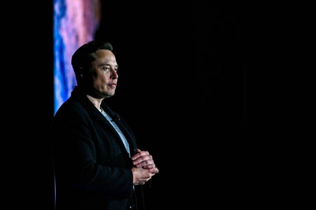 Elon Musk at SpaceX's launch facility in south Texas. February 10, 2022.  - Credit: Jonathan Newton/The Washington Post via Getty Image