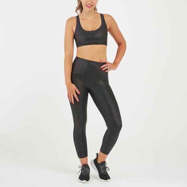 Fit Booty Boost Wet Look Panel Gym Capri Leggings