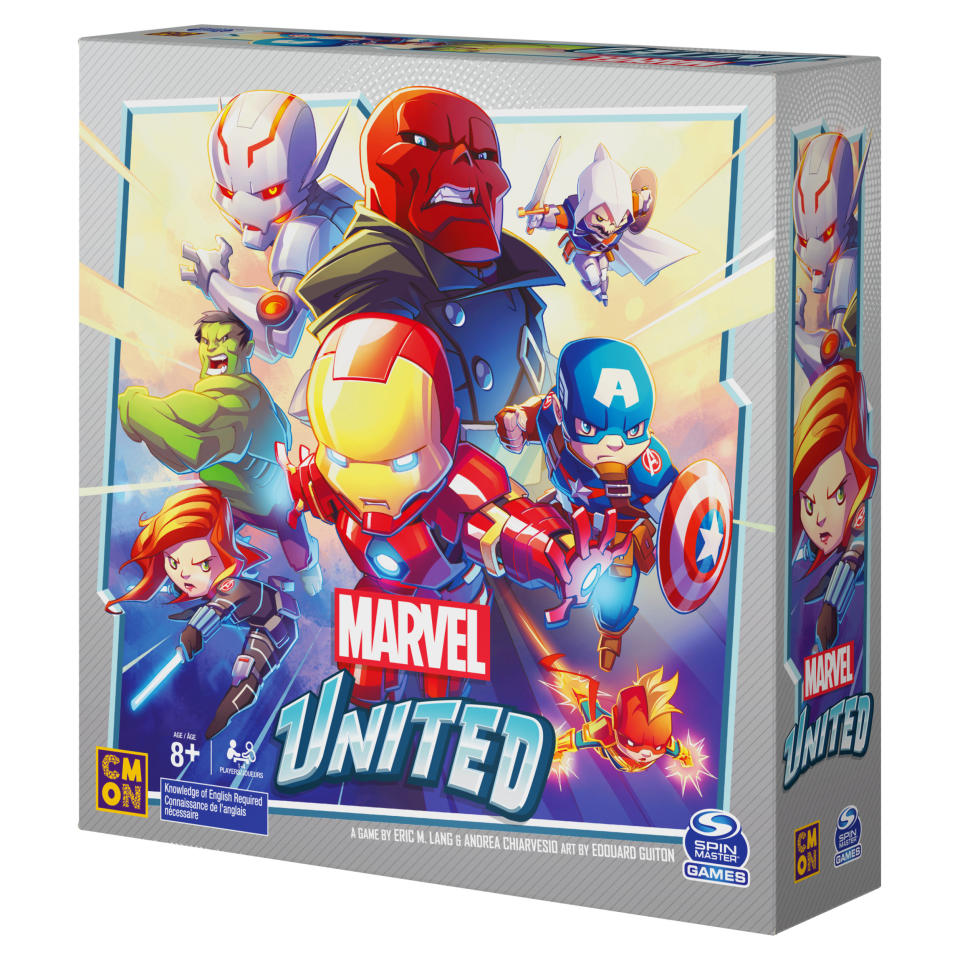 This product image released by Spin Master Games shows Marvel United, a fast-moving cooperative game where players take control of Marvel superheroes and band together against the most dangerous villains in the Marvel Universe. (Spin Master Games via AP)