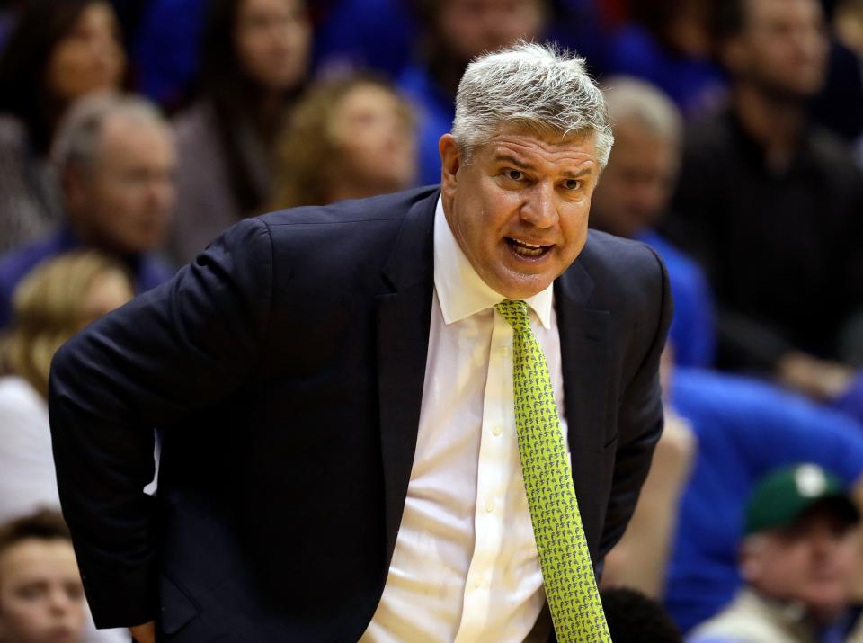 Siena coach Jimmy Patsos is reportedly under an internal investigation after he “taunted and verbally abused” a student manager who has a mental disorder. (Photo by Jamie Squire/Getty Images)