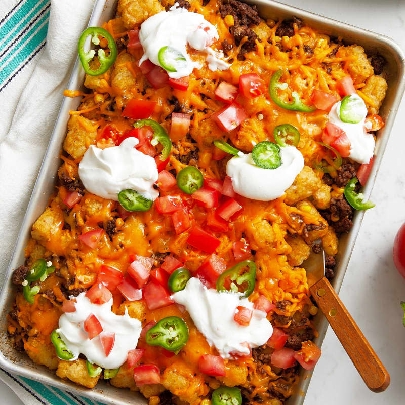 Easy Sheet Pan Beef Totchos 