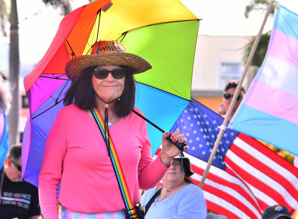 About 250 people gathered at Eau Gallie Square on March 31 to celebrate International Transgender Day of Visibility. The event was organized by SPEKTRUM, a nonprofit LGBTQ healthcare provider with clinics in Orlando and Melbourne.