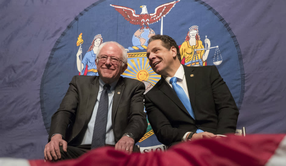 Sanders joins Cuomo to announce free tuition proposal in New York