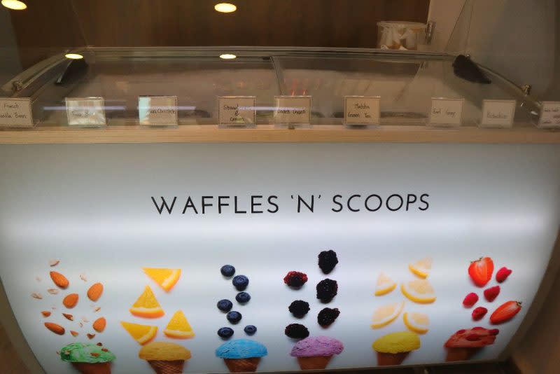 WAFFLES N SCOOPS - ice cream display