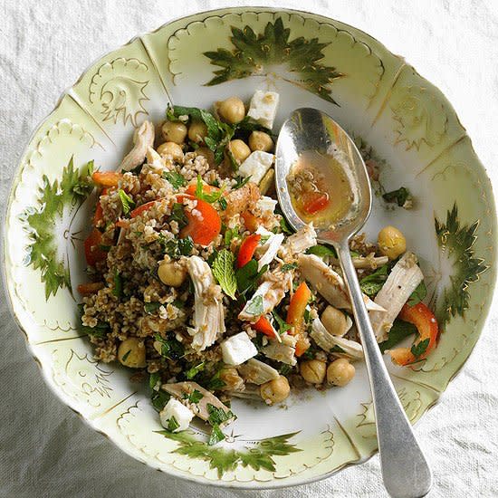 Grain bowls make mealtime a breeze and feature fresh, healthy ingredients. Thanks to the nature of meals in a bowl, each of these grain bowl recipes include multiple food groups. Don't feel like you have to stick strictly to the recipe—add an egg to your quinoa bowl, swap goat cheese for feta, or switch up the grain called for and use your favorite.