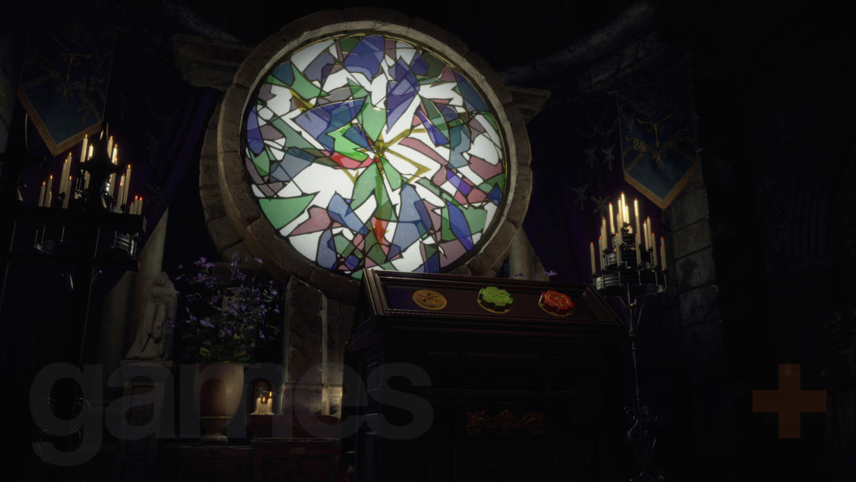  Resident Evil 4 remake stained glass church light puzzle altar with dials 