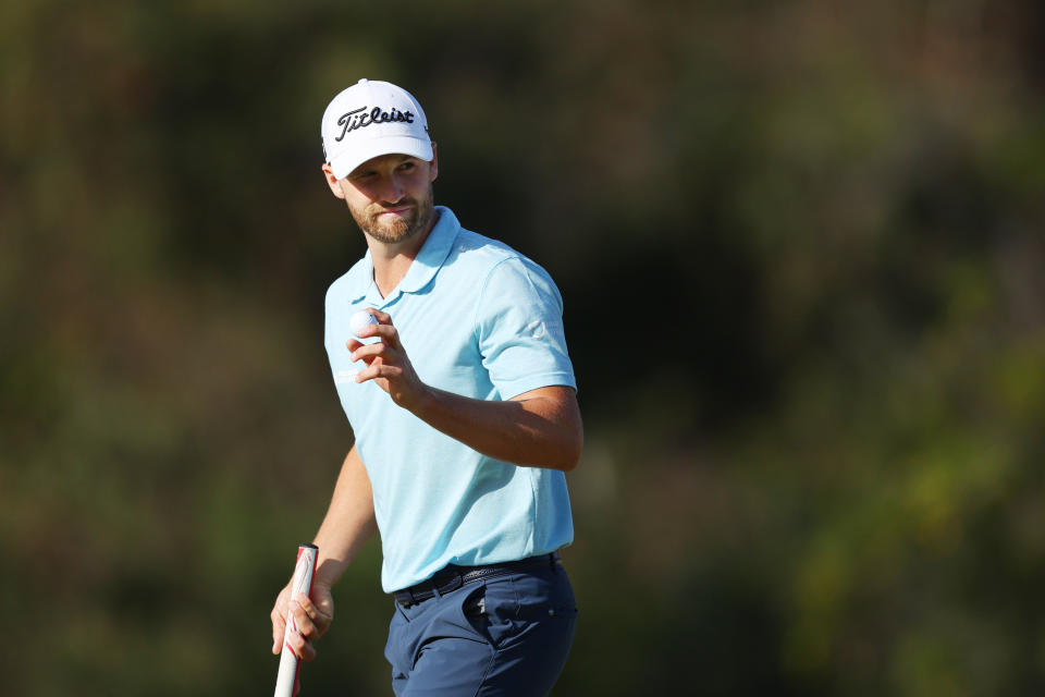 Wyndham Clark of the United States reacts to his putt on the 13th green during the final round of the 123rd U.S. Open Championship at The Los Angeles Country Club