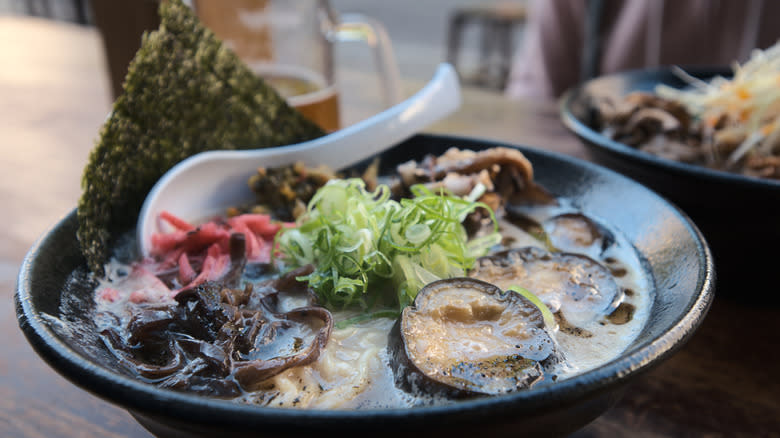 ramen with eggplant and extras